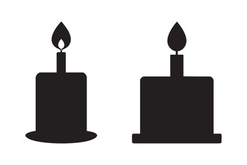 Birthday cake silhouette vector icon with candles