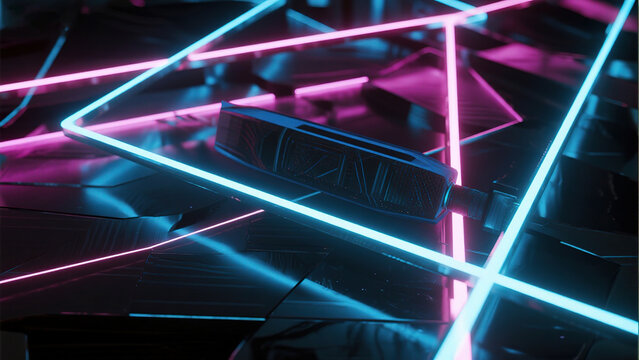 Gaming device with neon lights