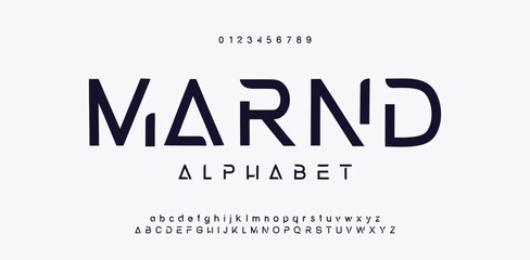 Abstract technology space font and alphabet. techno and fashion fonts designs. Typography digital sci-fi movie concept. vector illustration