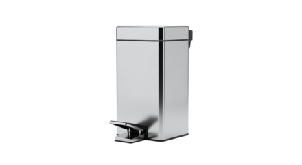 Stainless Steel Rectangular Pedal Bin trash can garbage can isolated on a transparent background