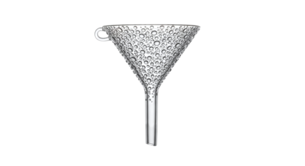 Glass Funnel with Bubble Texture laboratory science isolated on a transparent background