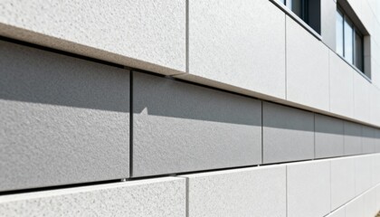 Obraz premium Medium shot of noncombustible fireresistant cladding materials applied to an exterior wall emphasizing safety and robust construction.