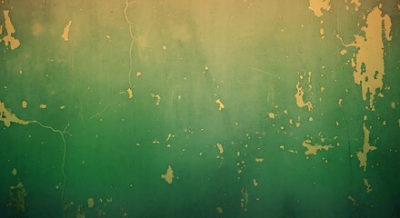 Green and Gold Abstract Background with Texture and Weathering.