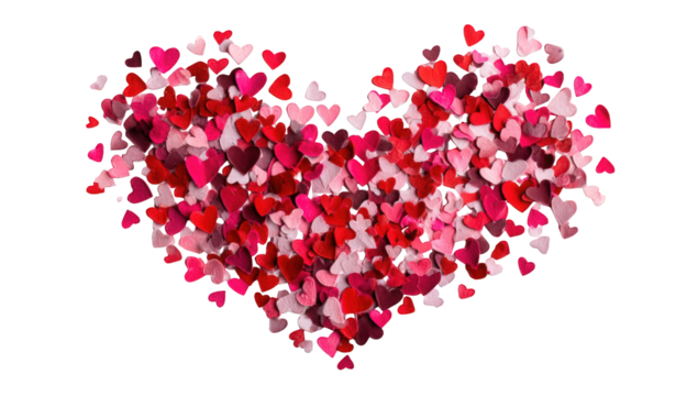 A large heart shape composed of many smaller hearts