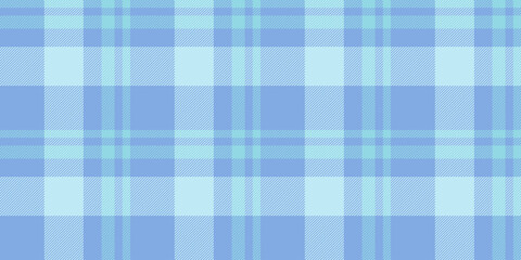 Home check textile seamless, folded fabric tartan pattern. Cross texture plaid vector background in blue and light colors.
