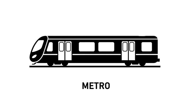 Metro Train Silhouette - Modern Urban Transportation Vector Illustration.