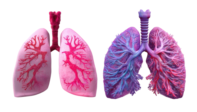 Lungs, anatomical illustration