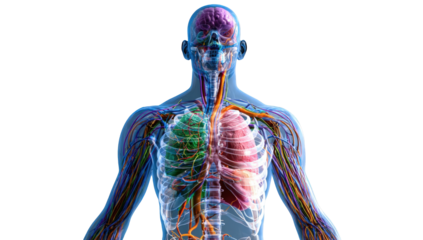 Detailed anatomical graphic of a human torso