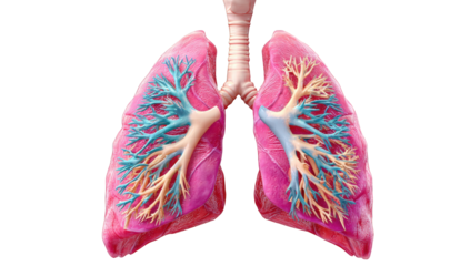 Detailed anatomical illustration of a human lung pair (1)