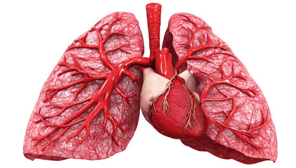 3D anatomical illustration of lungs and heart (1)
