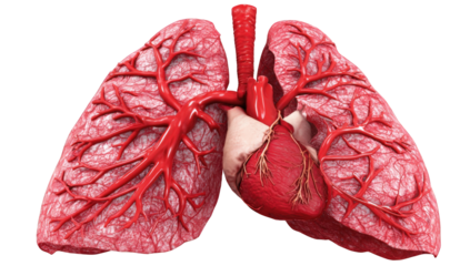3D anatomical illustration of lungs and heart (1)