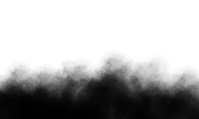 Abstract black smoke bottom border isolated on transparent background, perfect for adding a dramatic touch to designs, presentations, or creative projects