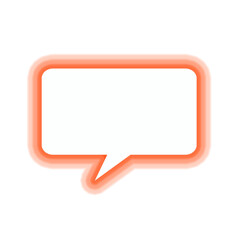 Orange outline speech bubble icon, a versatile graphic symbol for dialogue, conversation, chat, message, comment, and interactive communication