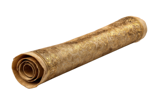 Rolled ancient parchment scroll