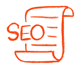 Seo Paper Report Icon Crayon Chalk Wax Drawing Vector