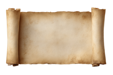 Aged parchment scroll, antique, historical