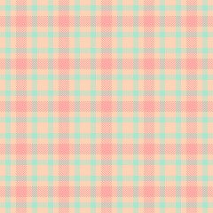 British seamless check plaid, irish vector tartan textile. Pixel fabric background texture pattern in light and red colors.