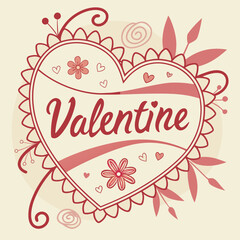 Obraz premium Valentines day heart with flowers