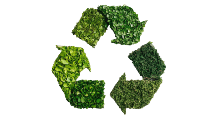 Circular green symbol with leaves