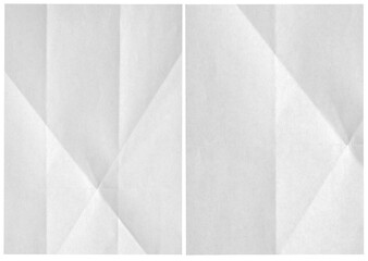 set of white folded paper sheet isolated on transparent png background,Crumpled Paper Poster Photo...