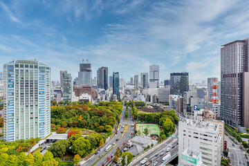 赤羽橋から浜松町を写した高層階からの風景