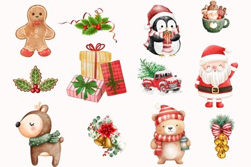christmas icons set