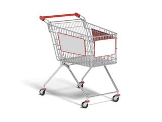 Shopping Cart 3D Render Isolated White for Mockup 1
