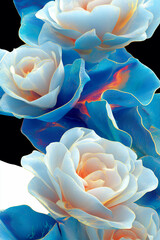 Abstract Floral Fusion background with a surreal twist. Geometric shapes seamlessly meld with vibrant flowers in shades of pastel pink soft colirs, smoothy design