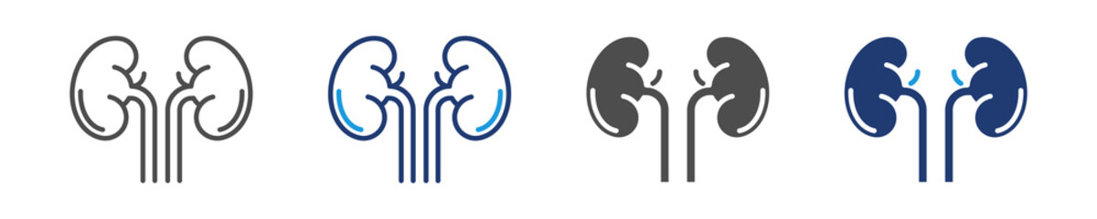 kidneys icon set multiple style