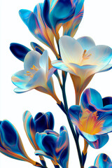 Abstract Floral Fusion background with a surreal twist. Geometric shapes seamlessly meld with vibrant flowers in shades of pastel pink soft colirs, smoothy design