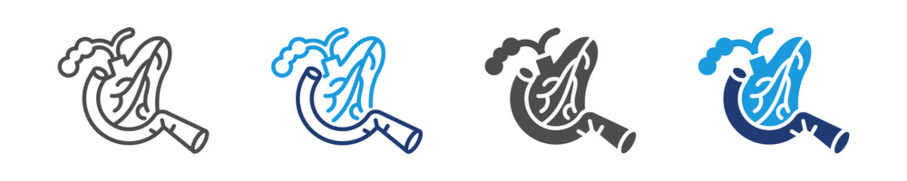pancreas icon set multiple style