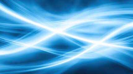Abstract design with flowing light blue lines.