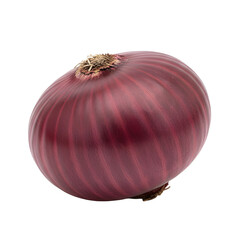 Single Red Onion Vegetable Isolated on White Background with Natural Lighting Detailed Texture