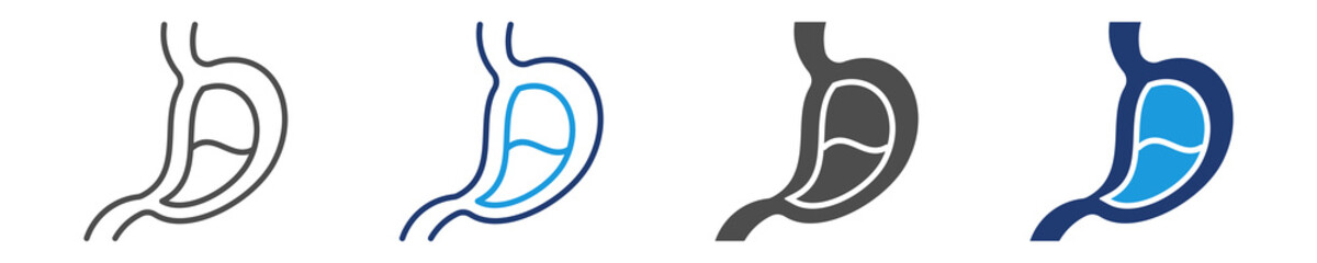 stomach icon set multiple style