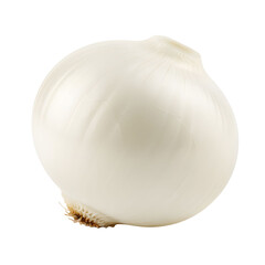 Single White Onion Vegetable Isolated on Transparent Background Healthy Food Ingredient