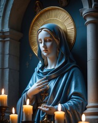Immaculate Conception Mary Statue AI
