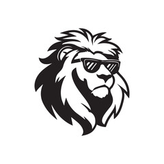 Naklejka premium COOL LION STYLE LOGO WEARING GLASSES VECTOR DESIGN