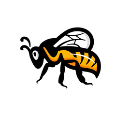 Flying honey bee graphic logo design