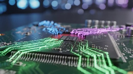 Circuit board with data connections abstract technology background - Powered by Adobe