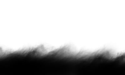 Abstract black smoke isolated on transparent background, creating a dramatic and mysterious effect with its wispy tendrils and dark, contrasting tones