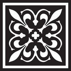 Vector black monochrome ancient Roman ornament elements. Classic European parts of patterns. Lilies and crowns © Ana Lo