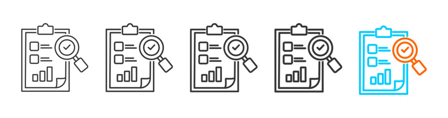 evaluation icon set multiple style collection	