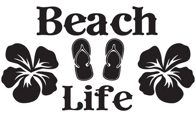 Beach Life Vector Designs | Tropical Summer Silhouette Clipart Set