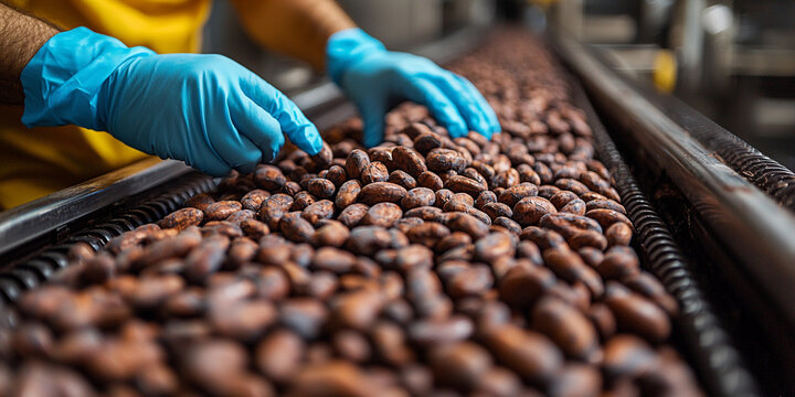 Inspecting cocoa beans for quality in processing facility Generative AI