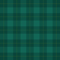 Elegant green tartan check pattern with yellow dotted lines &ndash; seamless textile background