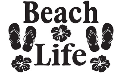 Beach Life Vector Designs | Tropical Summer Silhouette Clipart Set
