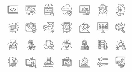 Seamless doodle cartoon vector pattern set of people icons and business character silhouettes