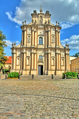 Fototapeta premium Church of St. Joseph of the Visitationists commonly known as the Visitationist Church (Polish: Kościół Wizytek) a Roman Catholic church in Warsaw, Poland, situated at Krakowskie Przedmieście, Poland