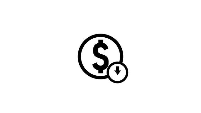 decrease icon animation video. dollar rate decrease today.