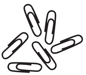 paper clips on white background silhouette